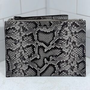 Michael Kors Black/Gray Snake Pattern Wristlet
